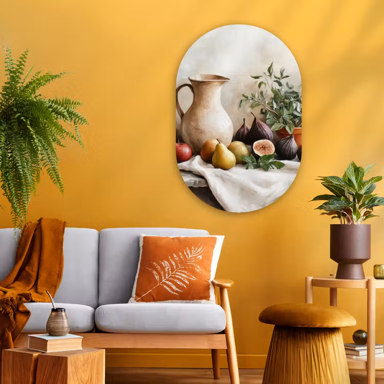 Fruit - Kruiden - Landelijk Wandcirkel Ovaal Glas middel -sfeer4