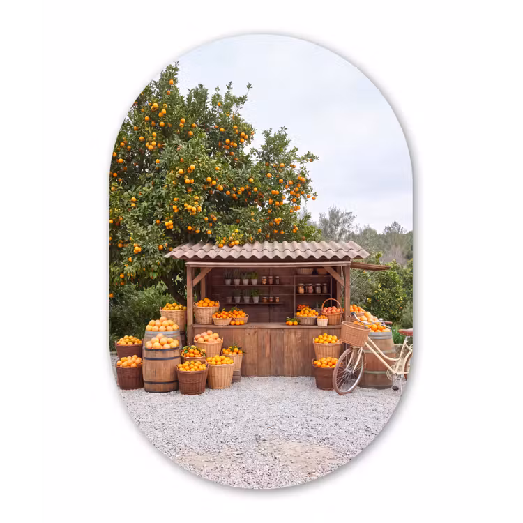 Muurovaal glas - Fruit - Markt - Landelijk - Fruit - Markt - Landelijk Wandcirkel Ovaal Glas middel
