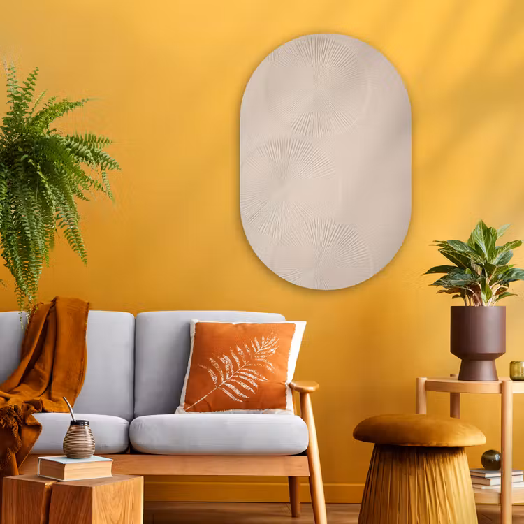 Japandi - Beige - Modern Wandcirkel Ovaal Glas middel -sfeer4