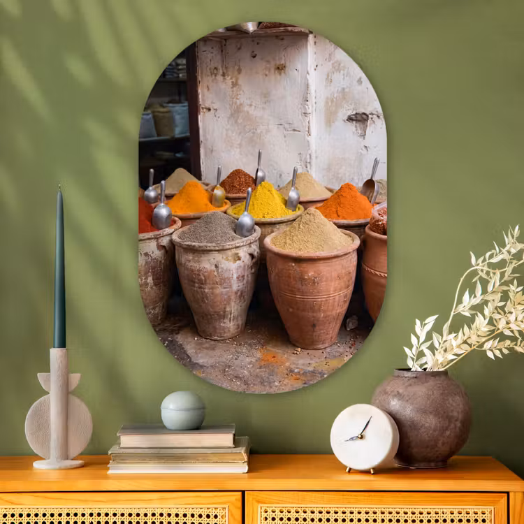 Muurovaal glas - Kruiden - Potten - Oosters - Kruiden - Potten - Oosters Wandcirkel Ovaal Glas middel