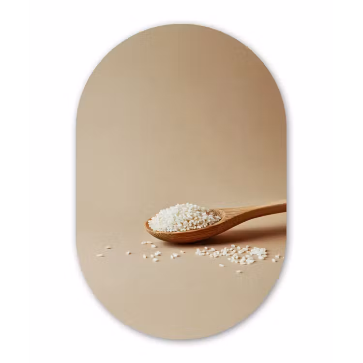 Lepel - Rijst - Hout - Beige Wandcirkel Ovaal Glas middel -3d
