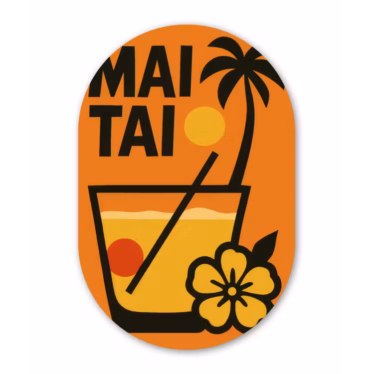 Palmboom - Bloem - Art - Drink Wandcirkel Ovaal Glas middel -3d