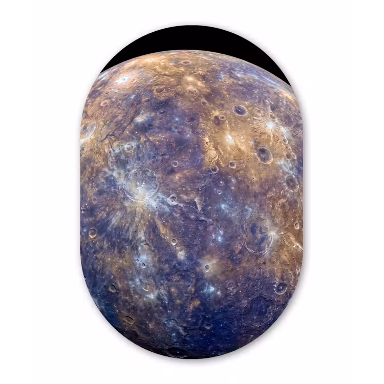Muurovaal glas - Planeet - Kraters - Ruimte - Planeet - Kraters - Ruimte Wandcirkel Ovaal Glas middel