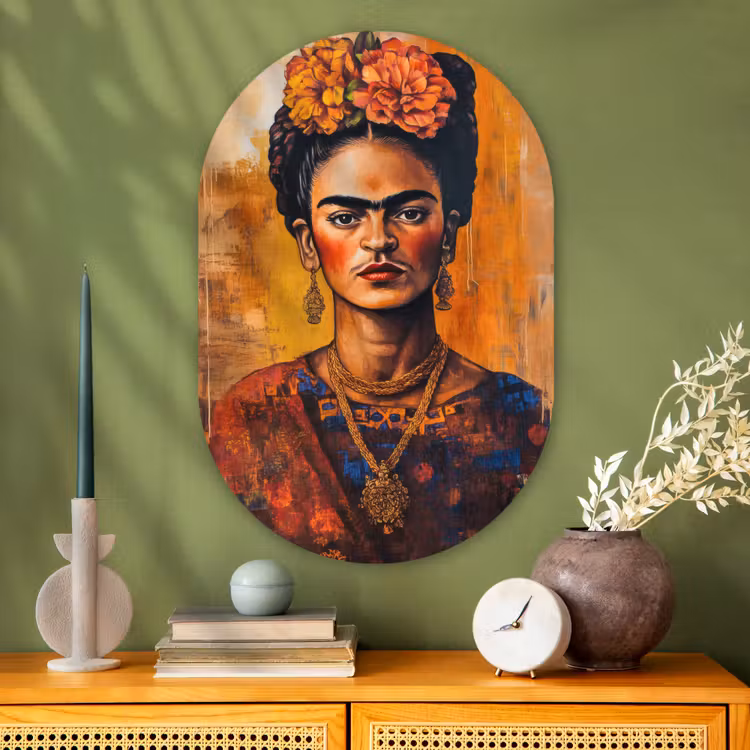 Portret - Sieraden - Schilderachtig Wandcirkel Ovaal Glas middel -sfeer2