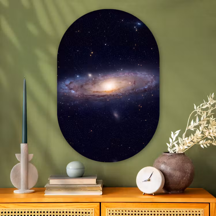 Muurovaal glas - Sterrenstelsel - Ruimte - Kosmos - Sterrenstelsel - Ruimte - Kosmos Wandcirkel Ovaal Glas middel