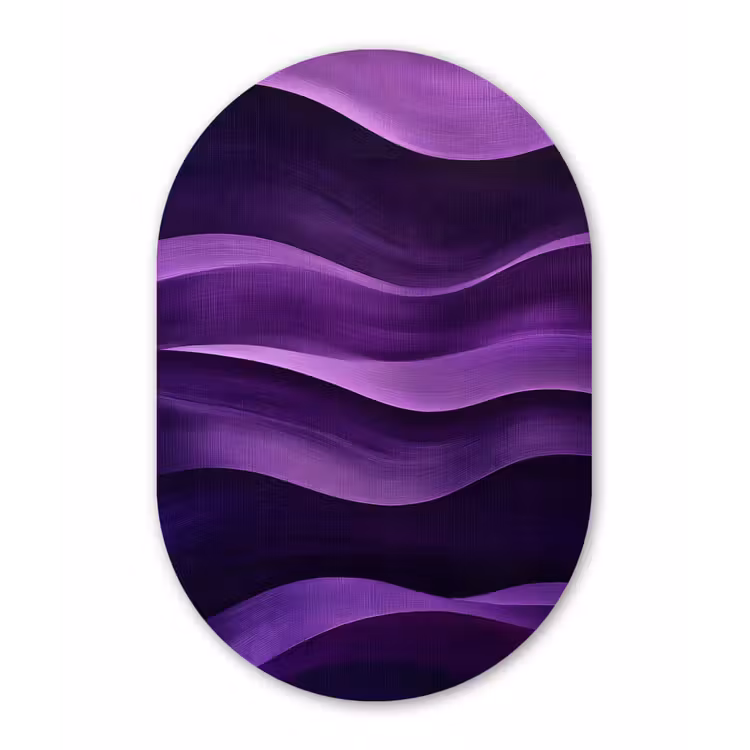 Golven - Abstract - Paars Wandcirkel Ovaal Forex klein -3d