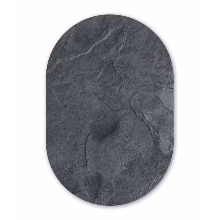 Grijs - Beton - Leisteen - Structuur Wandcirkel Ovaal Forex klein -3d
