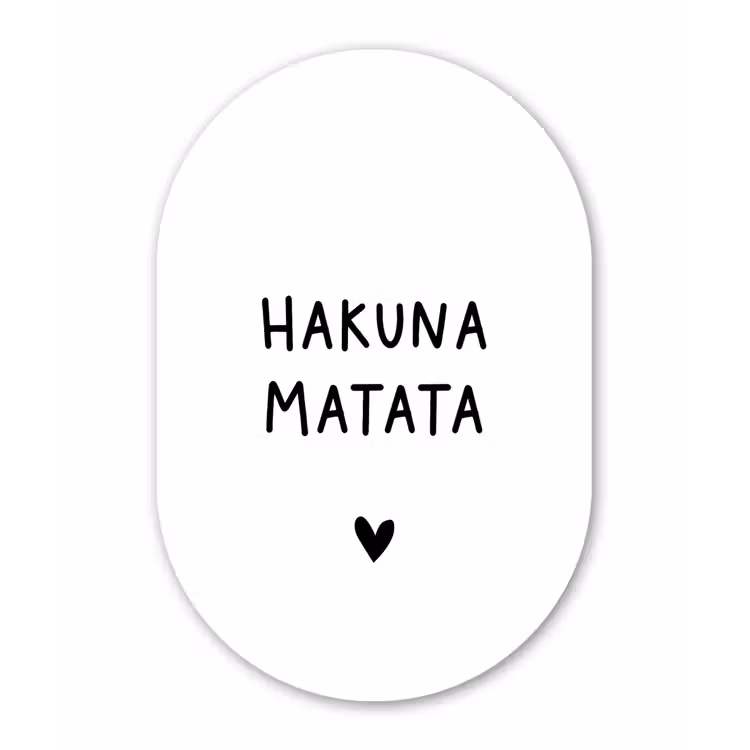 Hakuna matata - Quotes - Spreuken Wandcirkel Ovaal Forex klein -3d