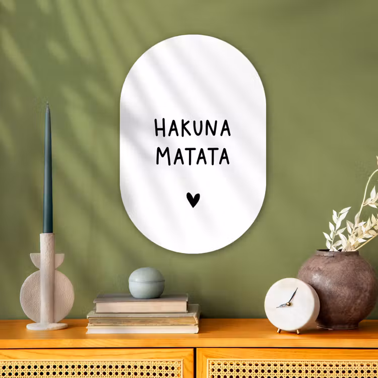 Hakuna matata - Quotes - Spreuken Wandcirkel Ovaal Forex klein -sfeer2
