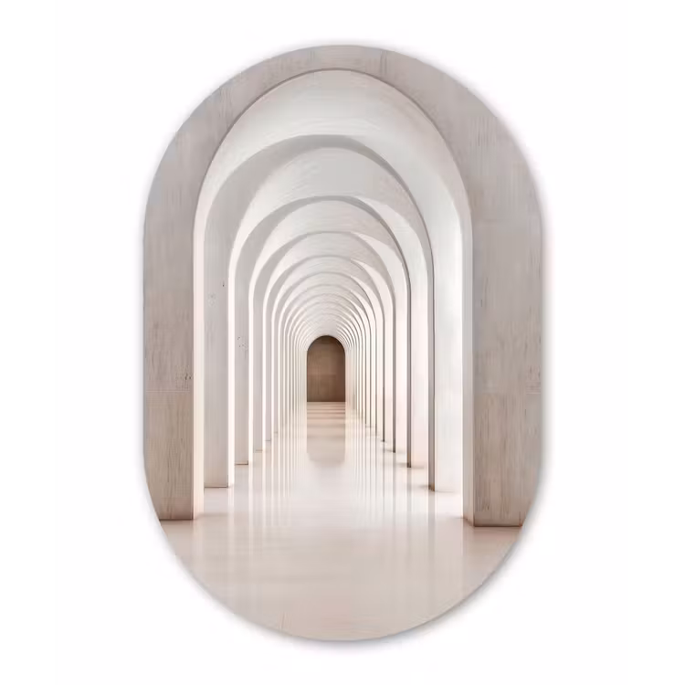 Hal - Bogen - Symmetrisch - Modern Wandcirkel Ovaal Forex klein -3d