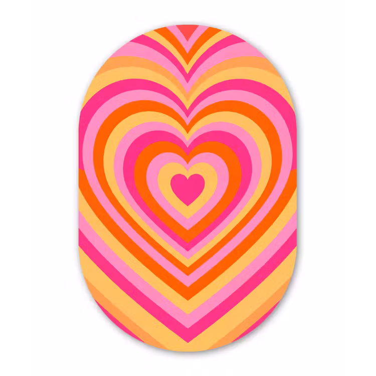 Hart - Concentrisch - Abstract - Liefde - Kleurrijk Wandcirkel Ovaal Forex klein -3d