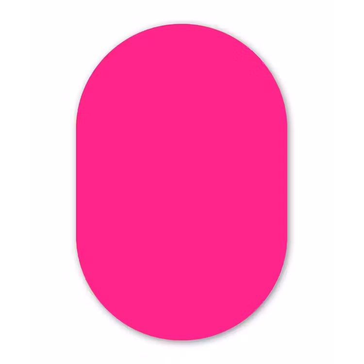 Hot - Fuchsia - Roze Wandcirkel Ovaal Forex klein 630 -3d