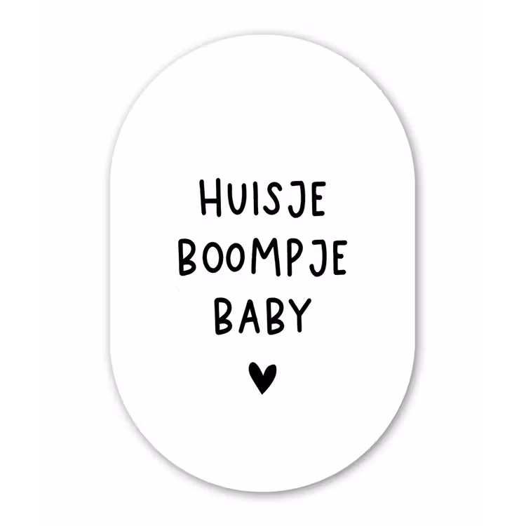 Huisje boompje baby - Spreuken - Quotes Wandcirkel Ovaal Forex klein -3d