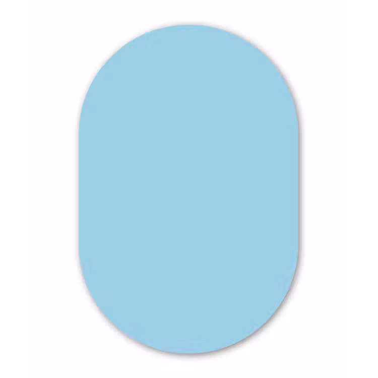 Ice - Blue - Blauw Wandcirkel Ovaal Forex klein 630 -3d