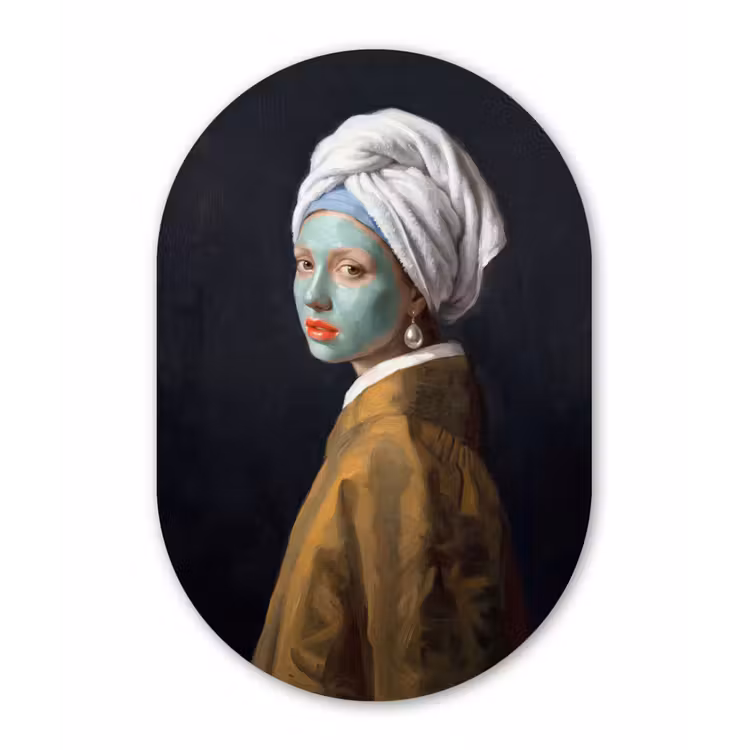 Iconisch - Modern - Kleurrijk Wandcirkel Ovaal Forex klein -3d