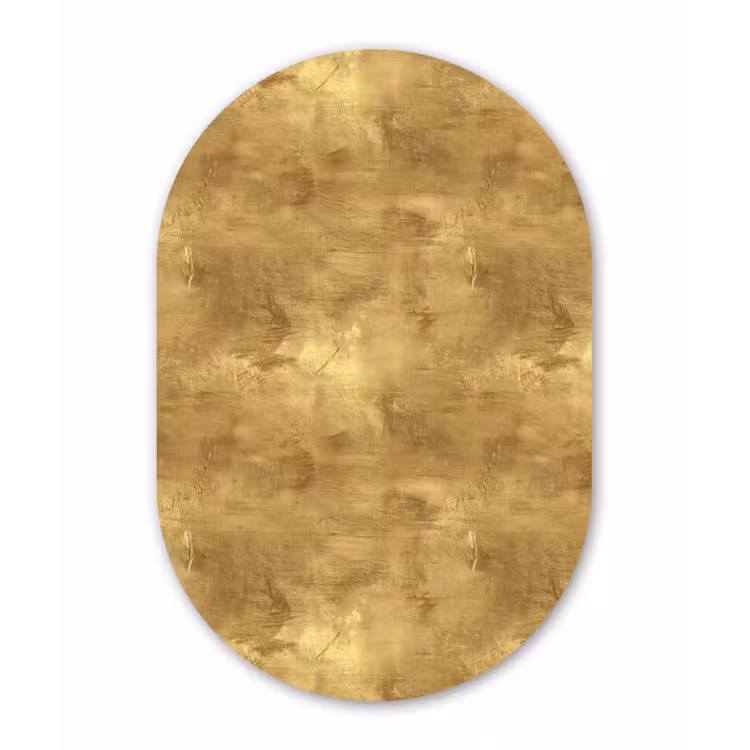 Industrieel - Textuur - Goud Wandcirkel Ovaal Forex klein 630 -3d
