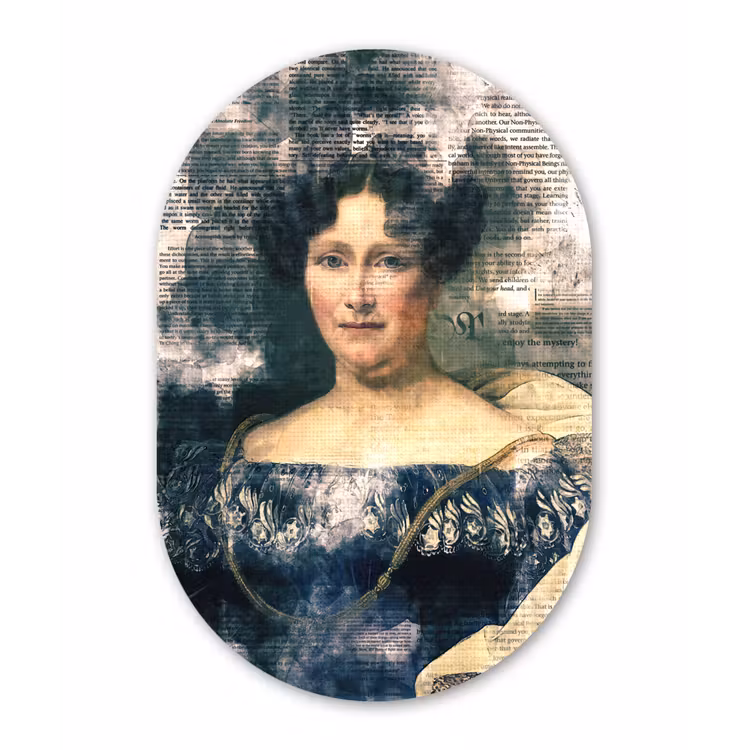 Johanna Henriette Engelen - Dubois Drahonet - Krant Wandcirkel Ovaal Forex klein -3d