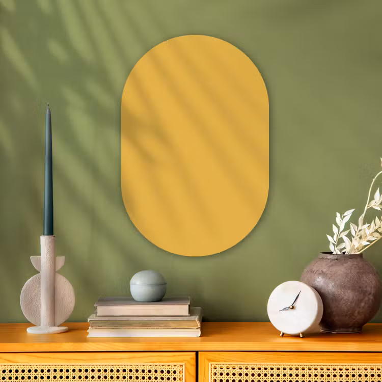 Joyful - Mustard - Geel Wandcirkel Ovaal Forex klein 630 -sfeer2
