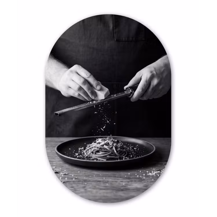 Kaas - Pasta - Rasp Wandcirkel Ovaal Forex klein -3d