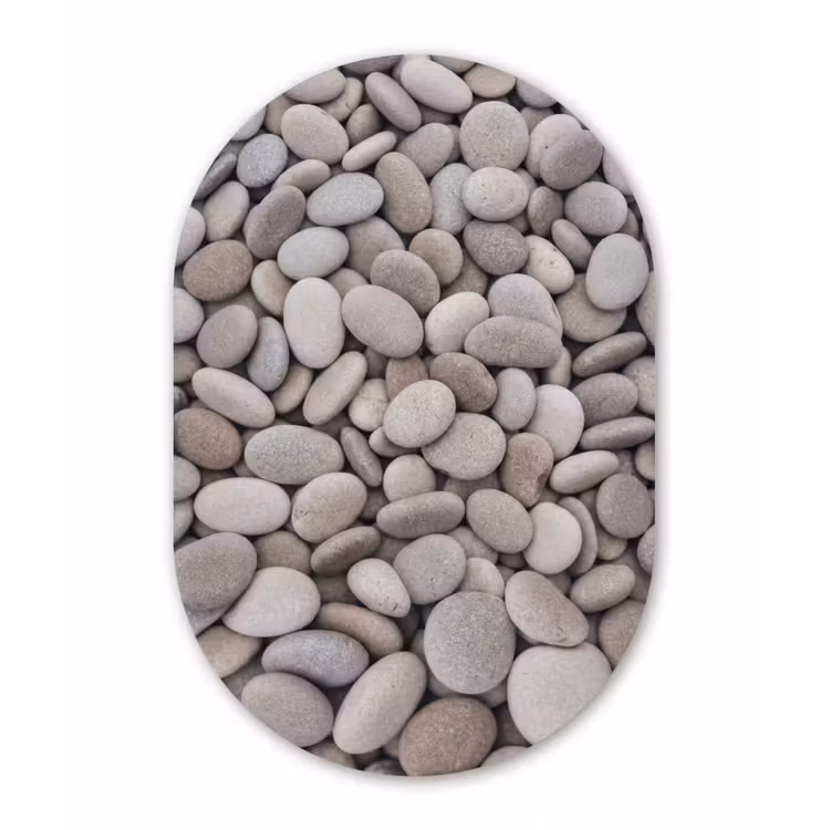Kiezels - Stenen - Grijs Wandcirkel Ovaal Forex klein -3d