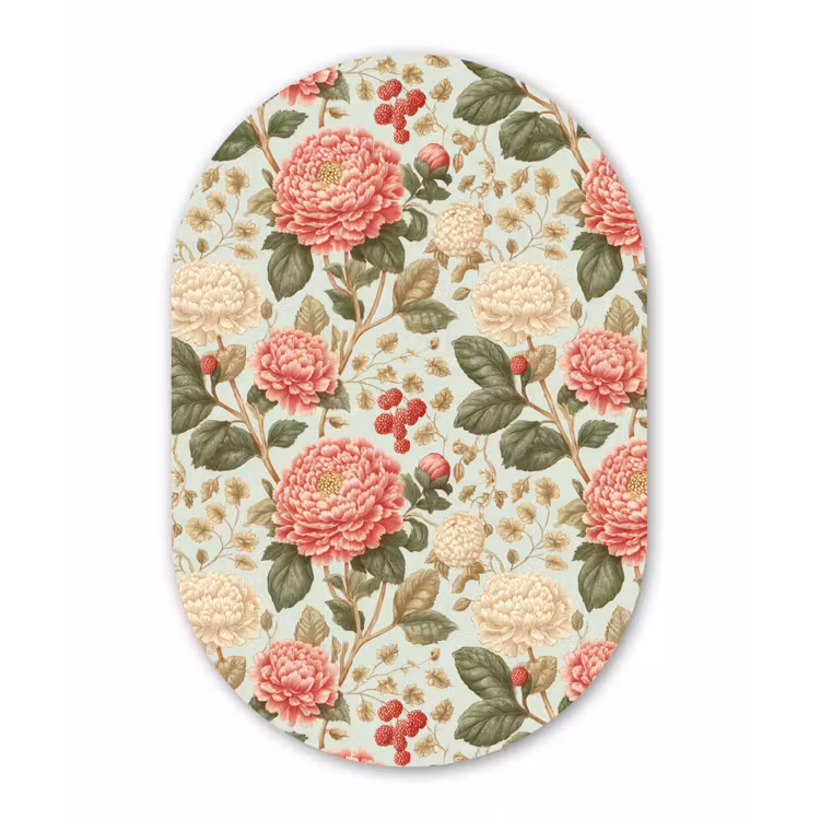 Klassiek - Botanisch - Veelkleurig Wandcirkel Ovaal Forex klein 630 -3d