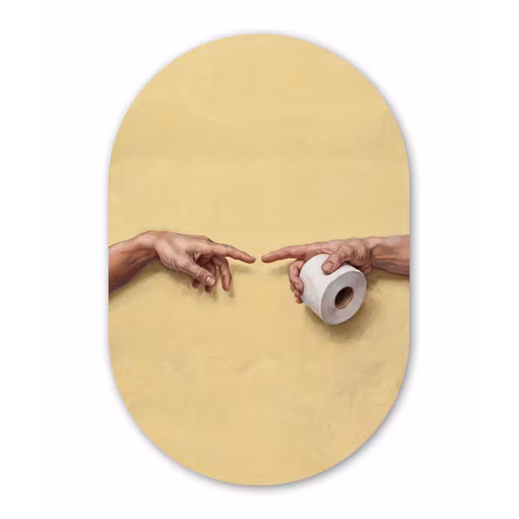 Klassiek - Kunst - Humor Wandcirkel Ovaal Forex klein -3d