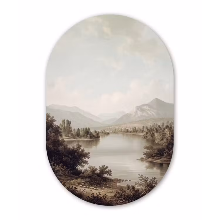 Klassiek - Landschap - Sereen Wandcirkel Ovaal Forex klein -3d