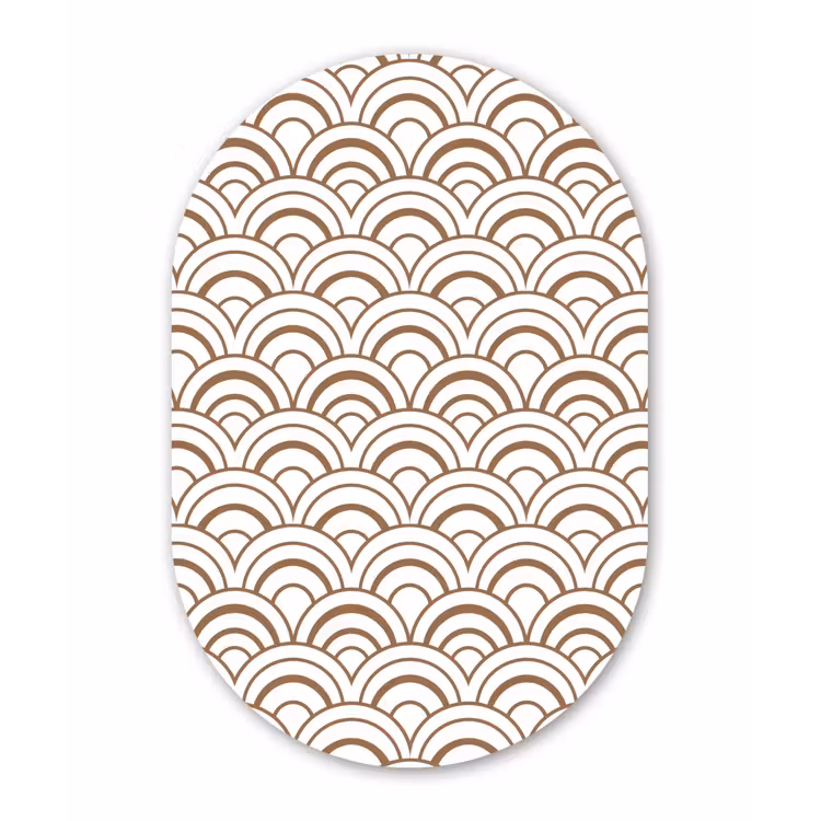Klassiek - Motief - Terracotta Wandcirkel Ovaal Forex klein 630 -3d