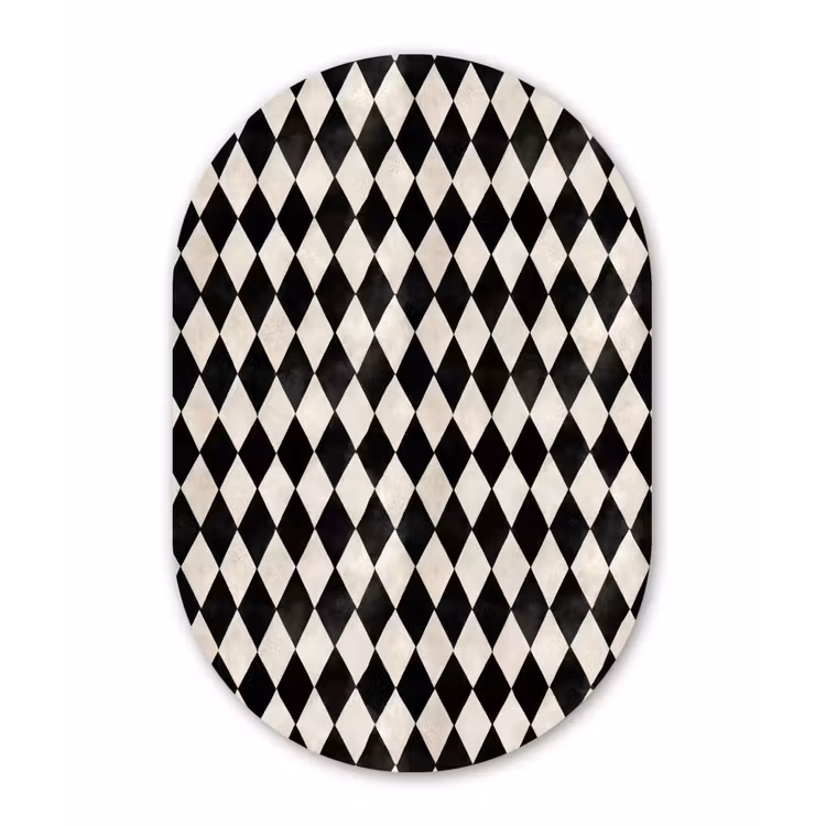 Klassiek - Patroon - Zwart Wandcirkel Ovaal Forex klein 630 -3d