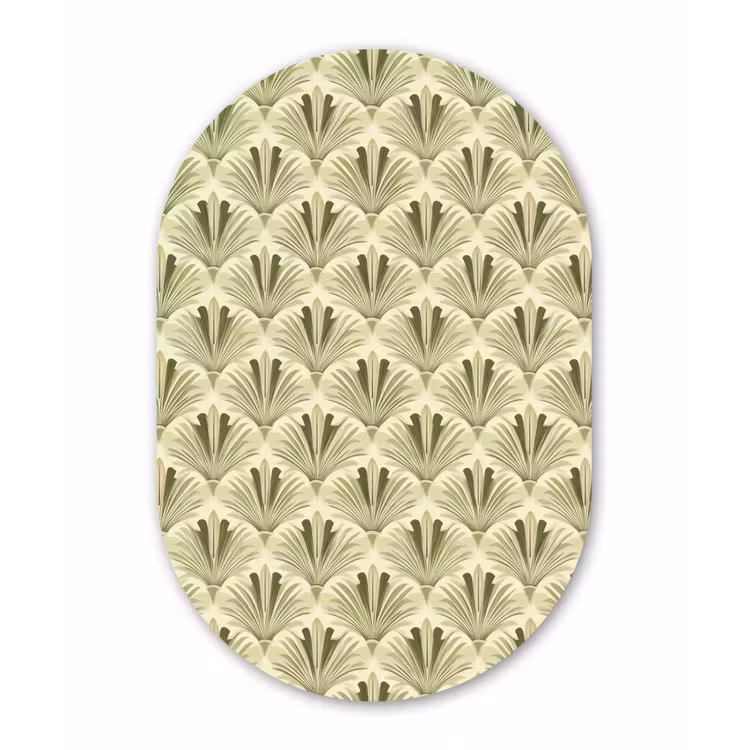 Klassiek - Waaier - Groen Wandcirkel Ovaal Forex klein 630 -3d