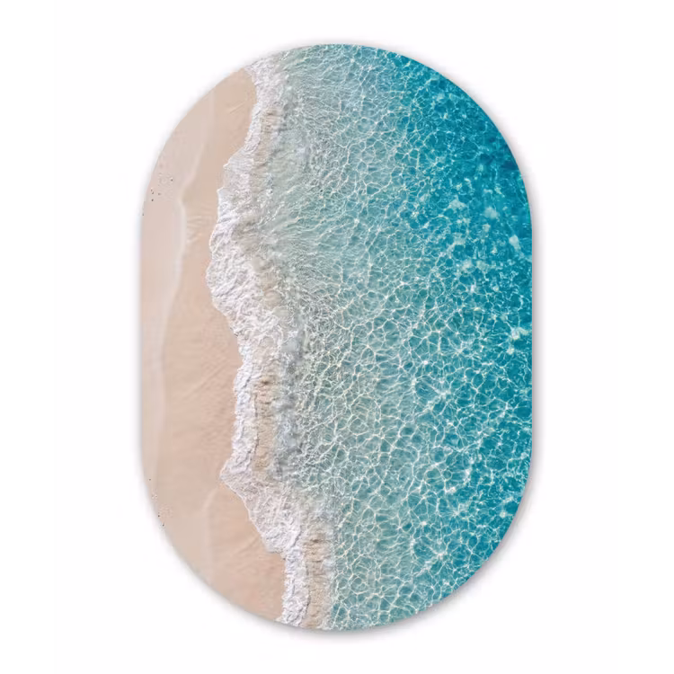 Kust - Zand - Blauw Wandcirkel Ovaal Forex klein -3d