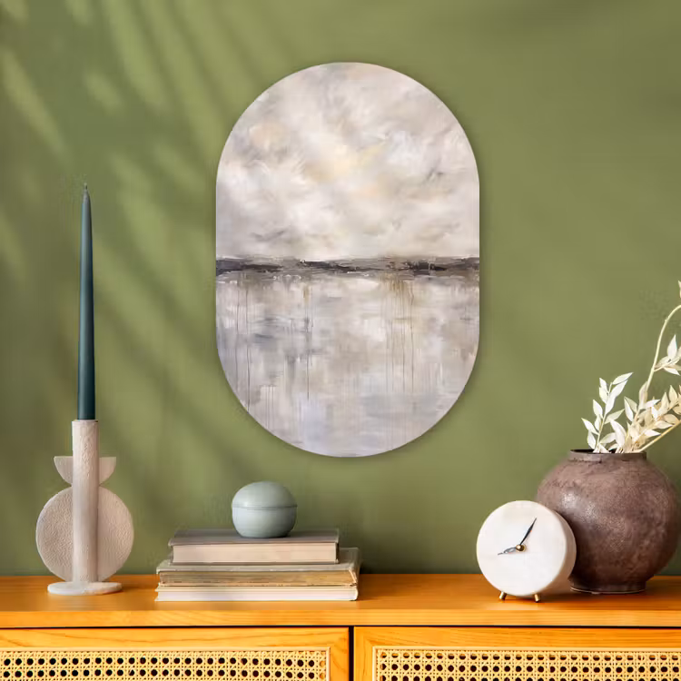 Landschap - Horizon - Natuur - Abstract - Neutraal Wandcirkel Ovaal Forex klein -sfeer2