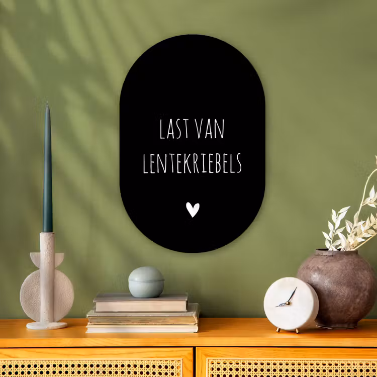 Last van lentekriebels - Quotes - Spreuken Wandcirkel Ovaal Forex klein -sfeer2