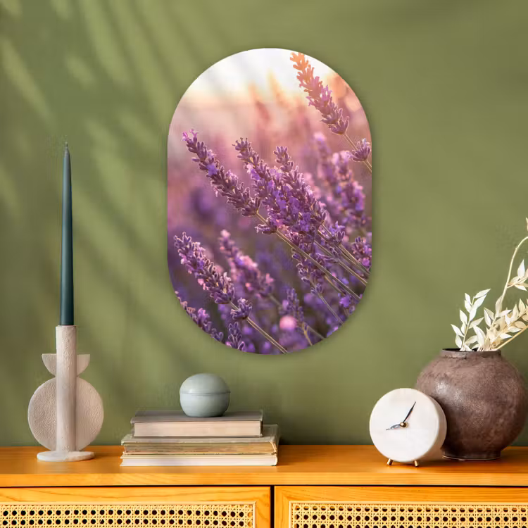 Lavendel - Paars - Zonlicht Wandcirkel Ovaal Forex klein -sfeer2