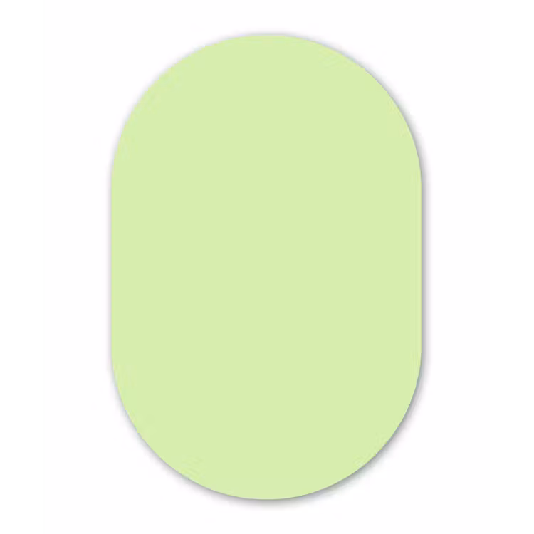 Light - Lime - Groen Wandcirkel Ovaal Forex klein 630 -3d