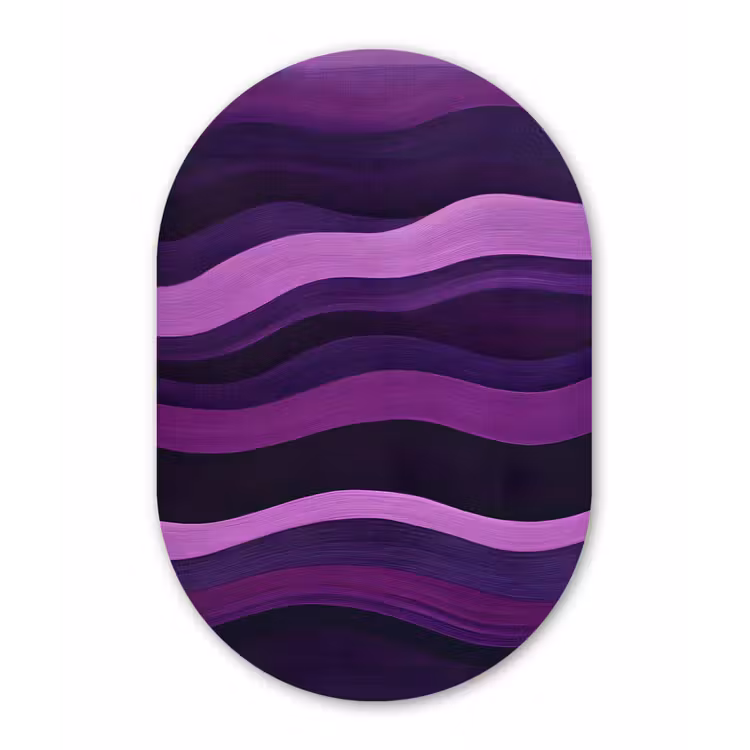 Lijnen - Golven - Paars - Abstract Wandcirkel Ovaal Forex klein -3d
