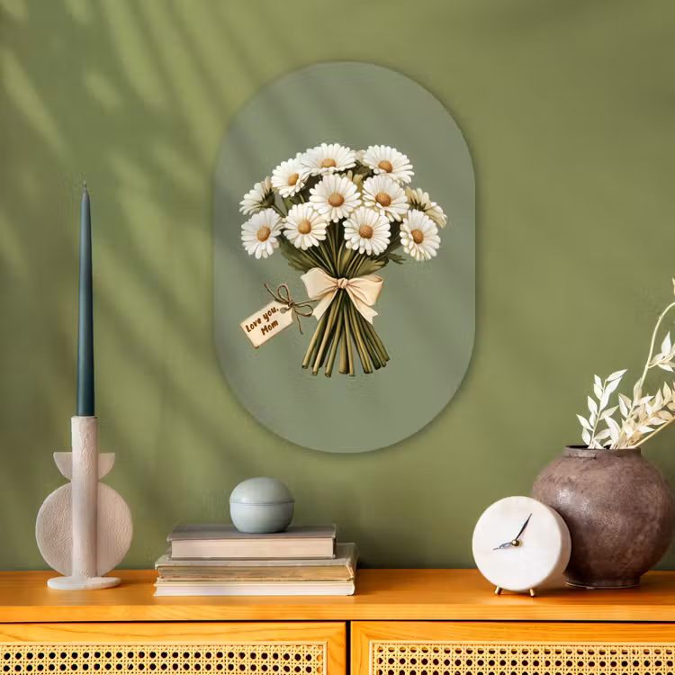Lint - Boeket - Groen - Quote Wandcirkel Ovaal Forex klein -sfeer2