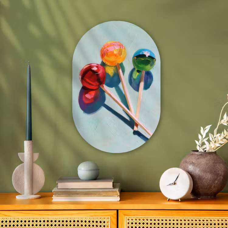 Lollys - Schaduw - Drie - Blauw Wandcirkel Ovaal Forex klein -sfeer2