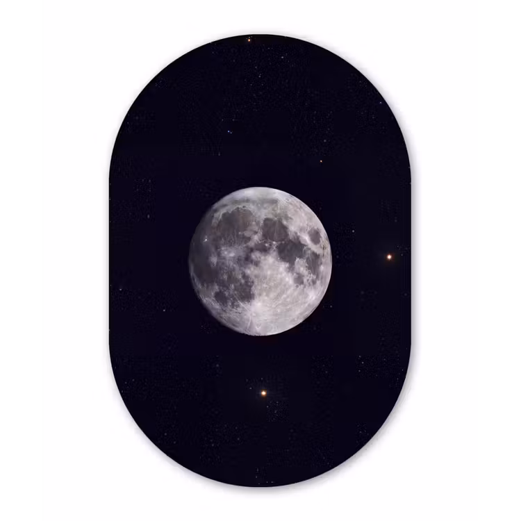 Muurovaal - Maan - Sterren - Ruimte - Maan - Sterren - Ruimte Wandcirkel Ovaal Forex klein