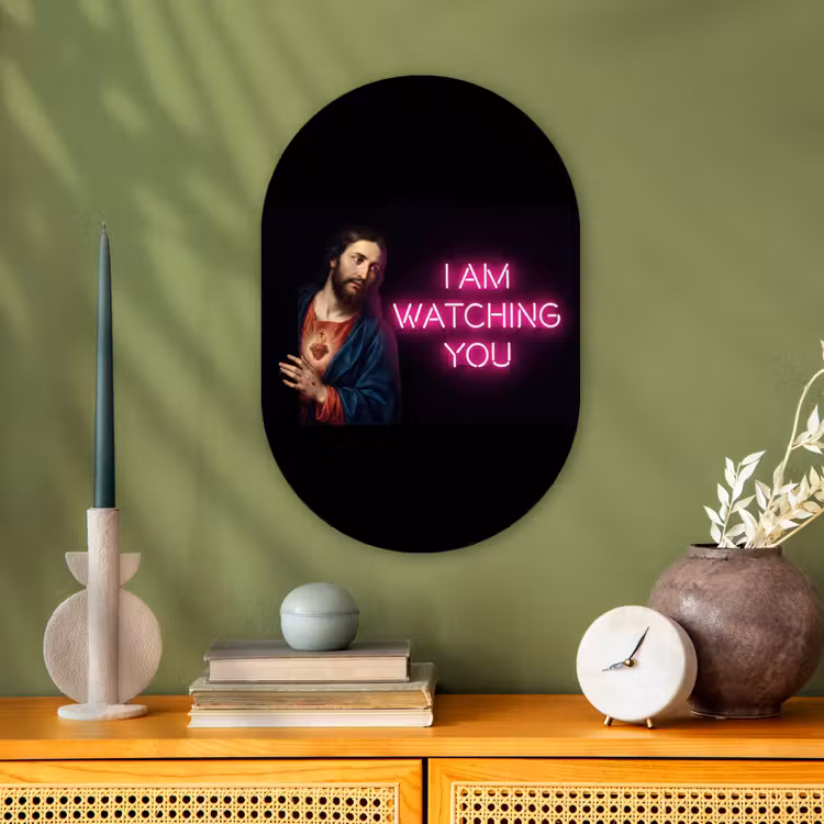Man - Tekst - Neon Wandcirkel Ovaal Forex klein -sfeer2