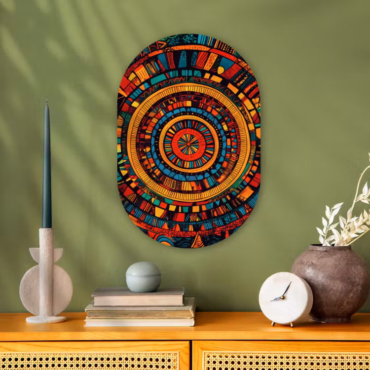Mandala - Cirkels - Patronen Wandcirkel Ovaal Forex klein -sfeer2