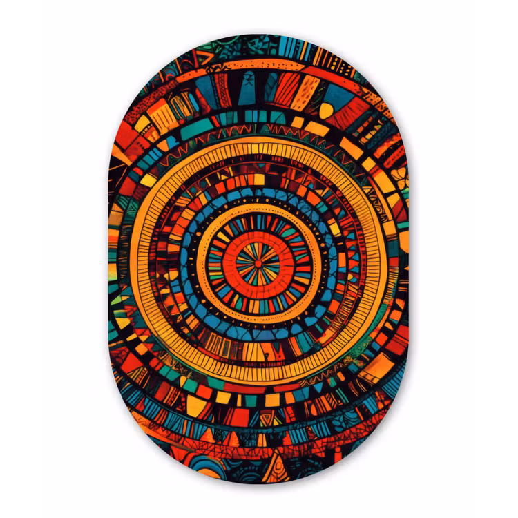 Mandala - Cirkels - Patronen Wandcirkel Ovaal Forex klein -3d