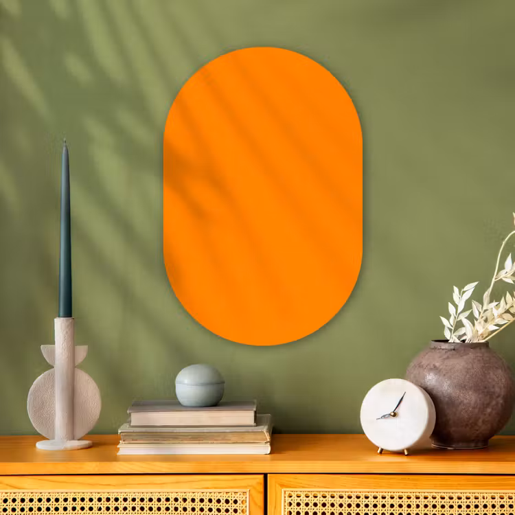 Marigold - Glow - Oranje Wandcirkel Ovaal Forex klein 630 -sfeer2