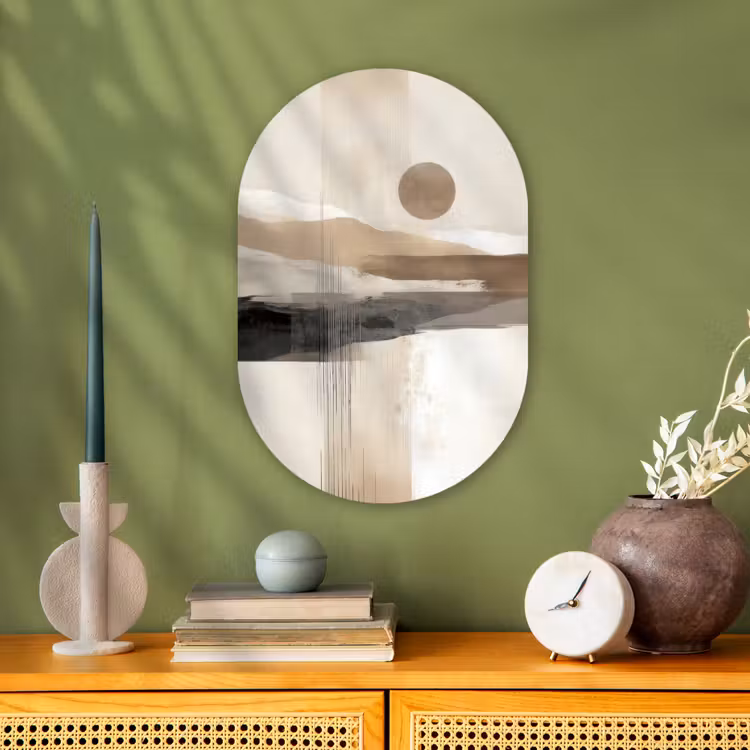 Minimalistisch - Landschap - Dimensie Wandcirkel Ovaal Forex klein -sfeer2