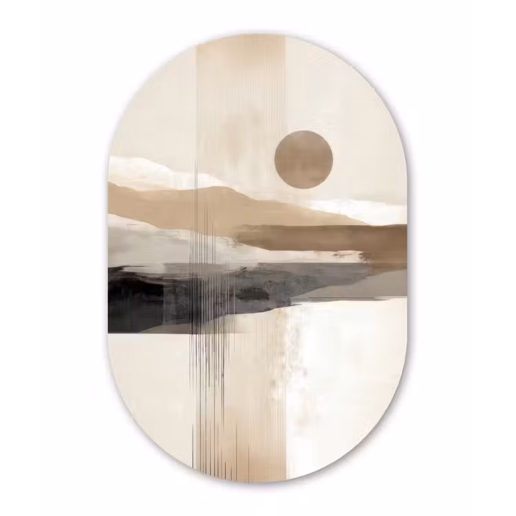 Minimalistisch - Landschap - Dimensie Wandcirkel Ovaal Forex klein -3d