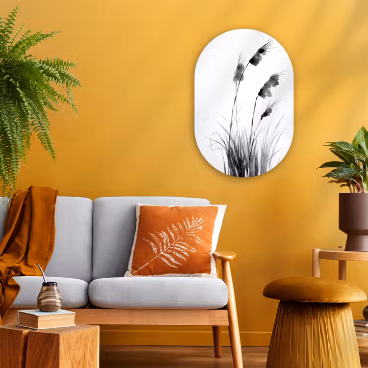 Minimalistisch - Stelen - Wit Wandcirkel Ovaal Forex klein -sfeer4