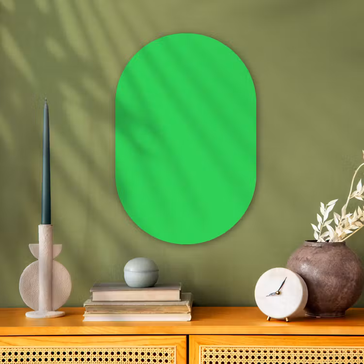 Mint - Green - Groen Wandcirkel Ovaal Forex klein 630 -sfeer2