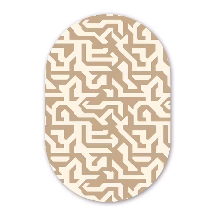 Modern - Abstract - Beige Wandcirkel Ovaal Forex klein 630 -3d