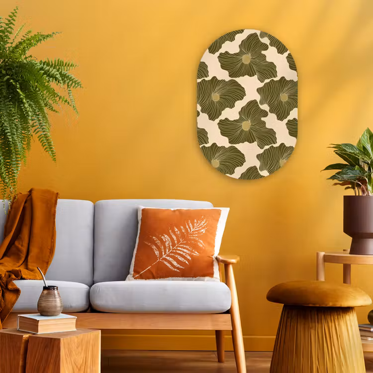 Modern - Abstract - Groen Wandcirkel Ovaal Forex klein 630 -sfeer4