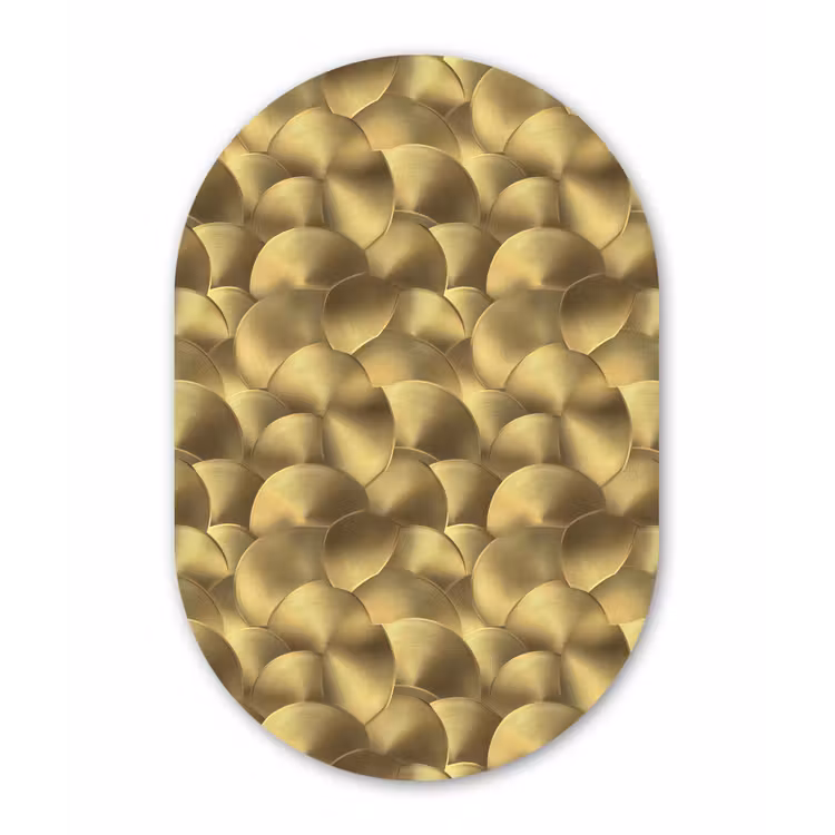 Modern - Cirkel - Goud Wandcirkel Ovaal Forex klein 630 -3d